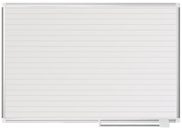 MasterVision® Planning Magnetic Dry-Erase Board With 1" Grid, Laquered Steel, 36" x 48", Aluminum Frame