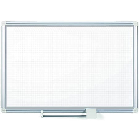 MasterVision Dry-erase Magnetic Planning Board - Pure White, Aluminum - Porcelain - 48