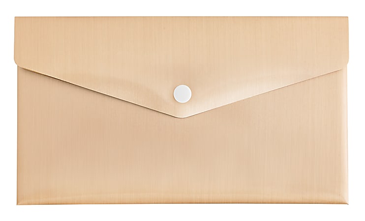 Divoga® Poly Button-Closure Envelopes, Check Size, Gold, Pack Of 5