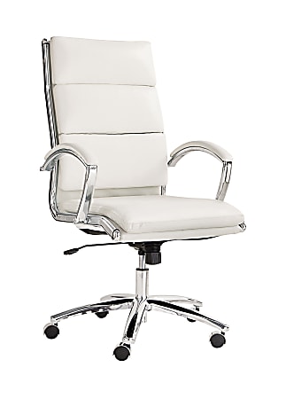 Alera Neratoli Leather High-Back Chair, White