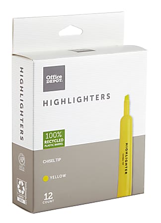 12 Pack Neon Yellow Highlighter Markers Chisel Tip Quick Dry Fluorescent  Office, 1 - Pay Less Super Markets