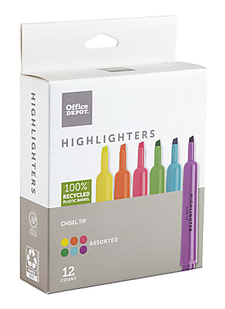 Sharpie S Note Highlighters Chisel Tip Assorted Ink White Barrel Pack Of 6  Highlighters - Office Depot