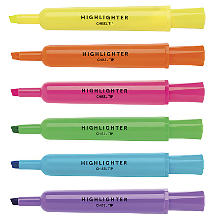 すてっぷ1 2〜12 Office Depot Brand Chisel Tip Highlighters 100 Recycled