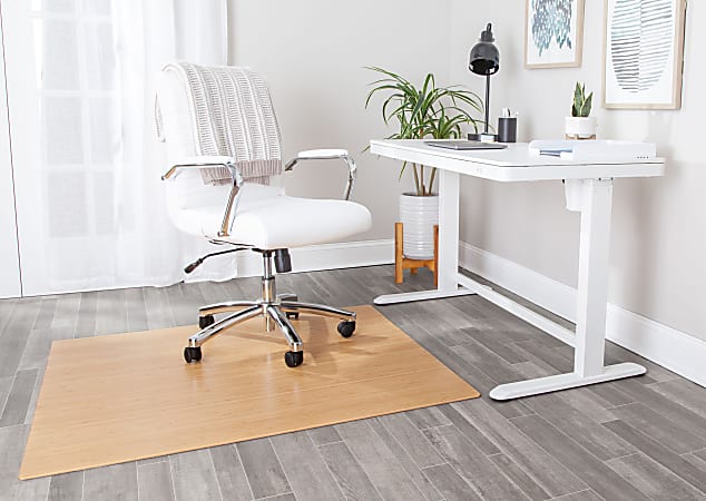 Bamboo desk chair mat best sale