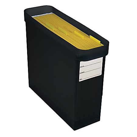 Office Depot® Brand Slim File Box, 11 1/4"H x 4"W x 14 1/4"D, Black