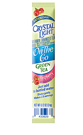 Crystal Light® On-the-Go Mix Sticks, Raspberry Green Tea, Box Of 30