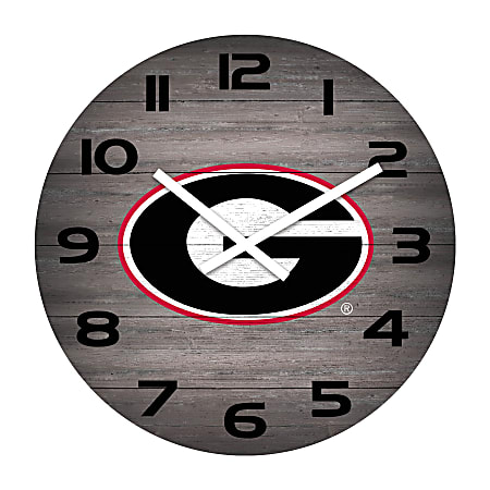 Imperial NCAA Weathered Wall Clock, 16”, University Of Georgia