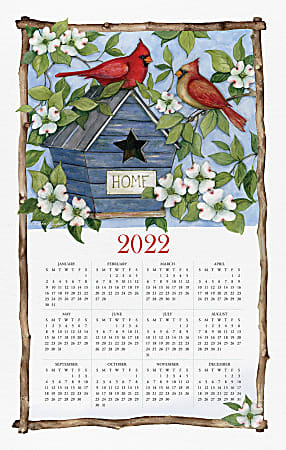 Willow Creek Press Towel Calendar, 17" x 27-1/2", Spring Cardinal, January To December 2022