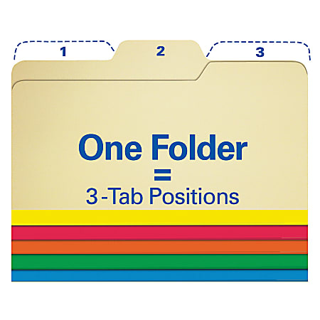 Find It® All-Tab File Folders, Letter Size, Assorted Colors, Pack Of 80