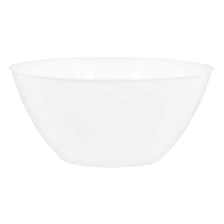 Amscan 5-Quart Plastic Bowls, 11" x 6", Frosty White, Set Of 5 Bowls