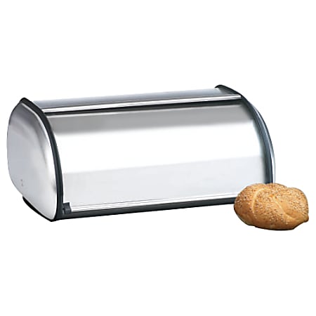Anchor Hocking Brushed Steel Bread Box - Euro Design - Bread Box