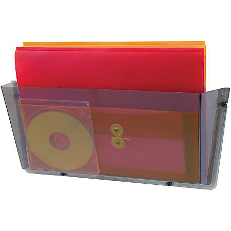 Deflecto Unbreakable Plastic Wall Pockets - 1 Compartment(s) - 6.50" Height x 17.50" Width x 3" Depth - Unbreakable - Smoke - Plastic - 1 Each