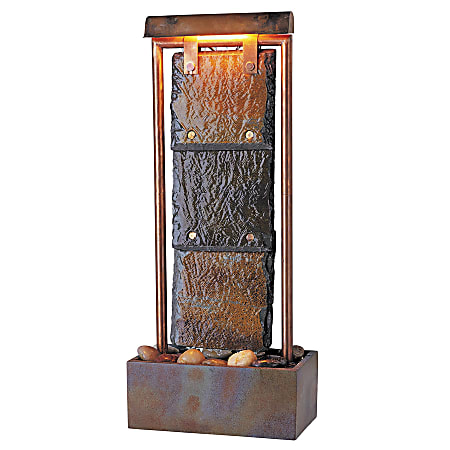 Kenroy Montpelier Indoor Tabletop Fountain, Slate/Copper