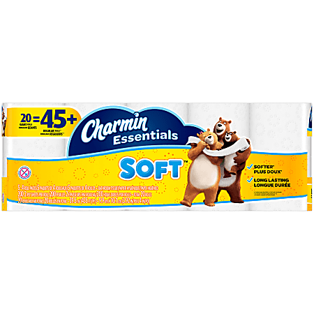 Charmin® Essentials® Soft 2-Ply Toilet Paper, 200 Sheets Per Roll, Pack Of 20 Rolls