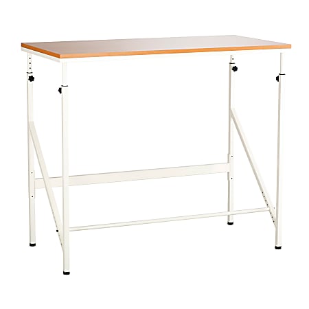 Safco® Elevate™ Laminate/Steel Standing-Height Desk, Beech/White