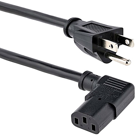 StarTech.com 3 ft Computer Power Cord - NEMA 5-15P to Right-Angle C13 - 18AWG