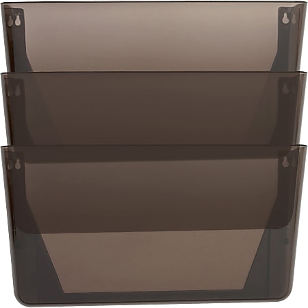 Sparco Stak-A-File Vertical Filing Systems, 14.5"H x 13.1"W x 4.3"D, Wall Mountable, Smoke, 3 / Pack