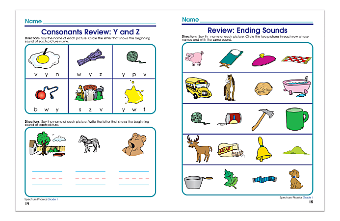 Carson Dellosa Spectrum Phonics Workbook Grade 1 - ODP