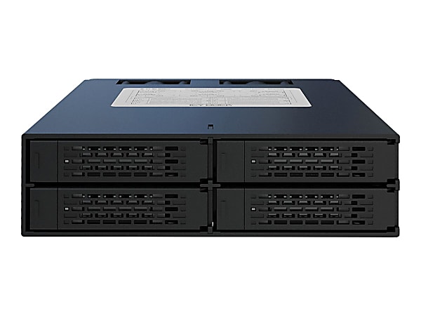 Icy Dock MB994SP-4S Drive Bay Adapter Serial ATA, Serial Attached SCSI (SAS) - Serial ATA Host Interface Internal - Matte Black - 4 x HDD Supported - 4 x SSD Supported - 4 x Total Bay - 4 x 2.5" Bay - 12 Gbit/s Data Transfer Rate