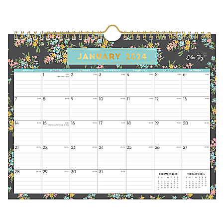 2024 Blue Sky™ Monthly Wall Calendar, 8-3/4" x