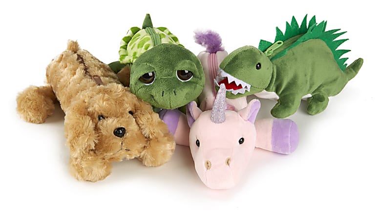 Office Depot® Brand Plush Animal Pencil Pouch, Assorted Colors