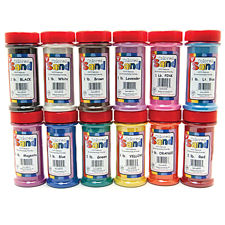 Hygloss Bucket O' Sand, 1 Lb, Assorted Colors, 1 Pound Each Of 12 Colors