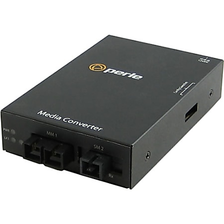 Perle S-100MM-S1SC20U Media Converter - 1 x SC Ports - 100Base-FX, 100Base-BX - Rail-mountable, Rack-mountable, Wall Mountable