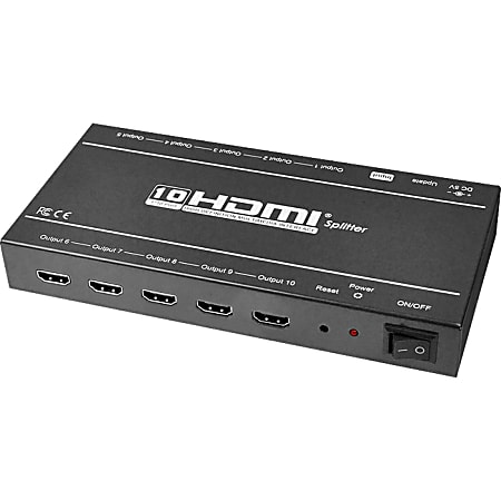 SIIG 1x10 HDMI Splitter with 3D and 4Kx2K - 1 x HDMI In - 10 x HDMI Out - USB