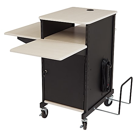 Oklahoma Sound® Jumbo Plus Presentation Cart, Ivory/Black