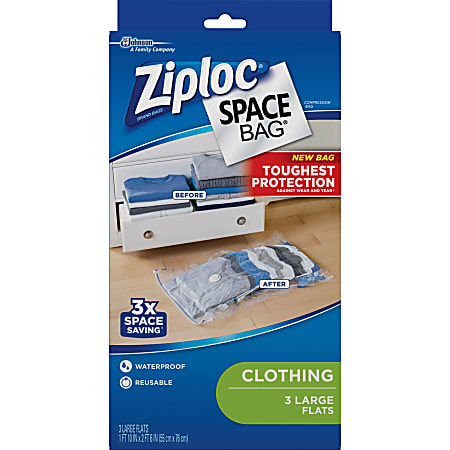 Ziploc Space Bags Jumbo Clear Pack Of 3 - Office Depot