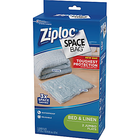 Ziploc Space Bags Jumbo Clear Pack Of 3 Office Depot