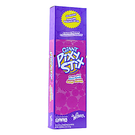 Pixy Stix Giant Straws, 21", Box Of 50