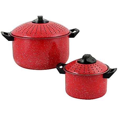 Gibson Home Casselman 4-Piece Pasta Pot Set, Red