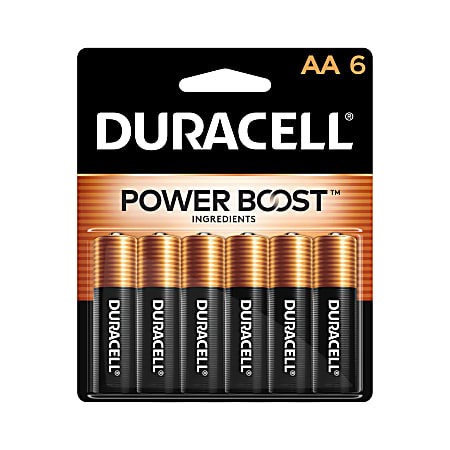 Duracell® Coppertop AA Alkaline Batteries, Pack Of 6