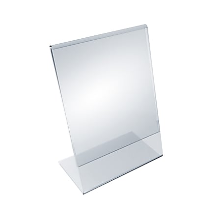 Azar Displays Acrylic L-Shaped Sign Holders, 8 1/2" x 5 1/2", Clear, Pack Of 10