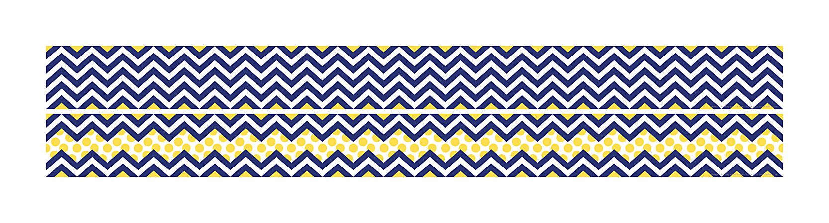 Barker Creek Double-Sided Straight-Edge Border Strips, 3" x 35", Chevron Navy, Pack Of 12