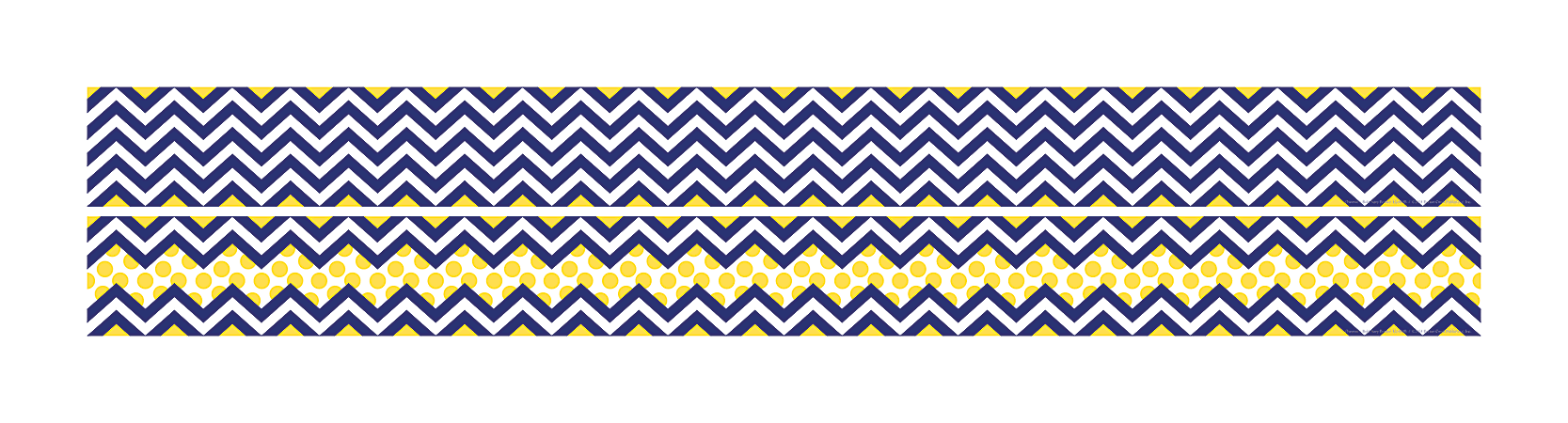 Barker Creek Double-Sided Straight-Edge Border Strips, 3" x 35", Chevron Navy, Pack Of 12