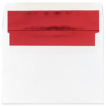 Great Papers!® Foil-Lined Envelopes, A7, Gummed Seal, Red/White, Pack Of 25