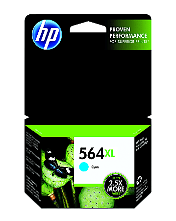 HP 564XL High-Yield Cyan Ink Cartridge, CB323WN