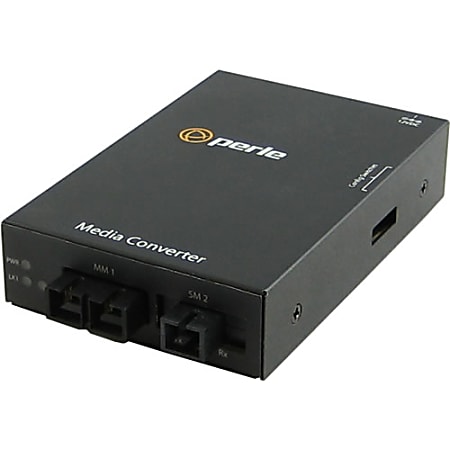Perle S-100MM-S1SC20D Media Converter - 1 x SC Ports - 100Base-BX, 100Base-FX - Rack-mountable, Rail-mountable, Wall Mountable