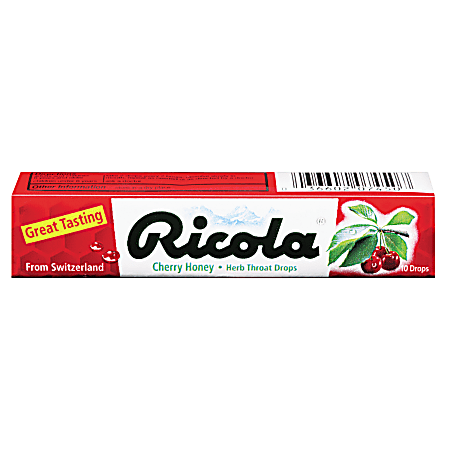 Ricola Herb Throat Drops, Cherry Honey, 24/Box