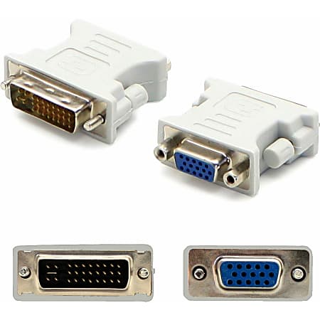 AddOn DVI-I (29 pin) Male to VGA Female White Adapter For Resolution Up to 1920x1200 (WUXGA) - 100% compatible and guaranteed to work