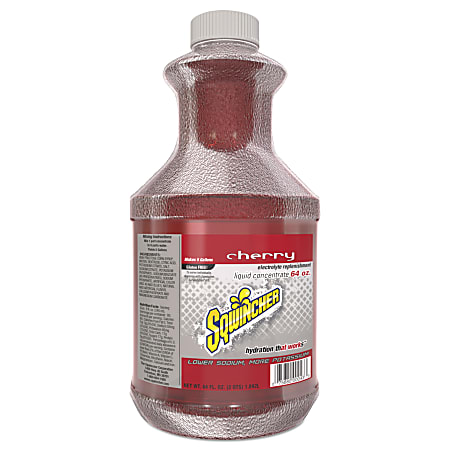 Sqwincher ZERO Liquid Concentrate, Cherry, 64 Oz, Case Of 6