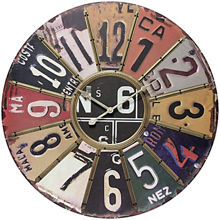 Infinity Instruments Round Wall Clock, 24", Multicolor