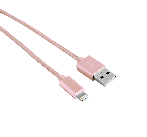 Ativa® Braided Lightning Cable, 6', Rose Gold, 38603