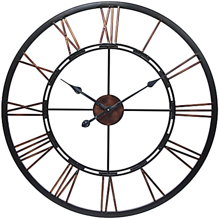 Infinity Instruments Round Wall Clock, 28", Bronze
