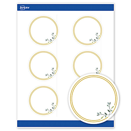 Avery Print To The Edge Labels Sure Feed S00 DMR PRWMP10 3 Round Matte ...