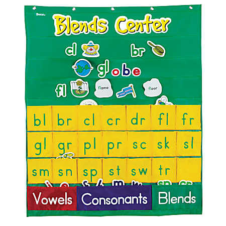 Learning Resources Blends Center Pocket Chart, 28" x 34", Multicolor, Grade 1 - Grade 3
