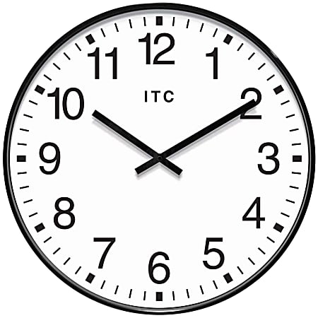 Infinity Instruments Round Wall Clock, 19 15/16", Black/White