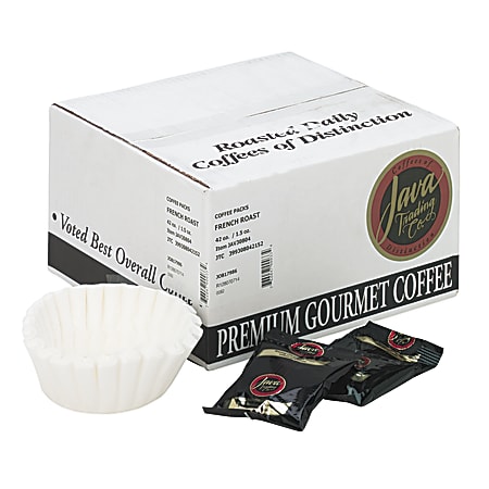 Java Trading Co. Distant Lands Single Serve Coffee Packs, French Roast, Carton Of 42